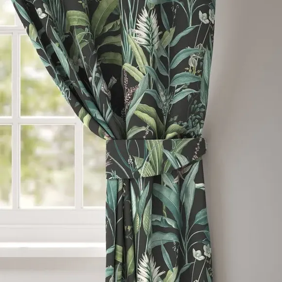 Fire Retardant Curtain Tieback - Emerald, Fabric image