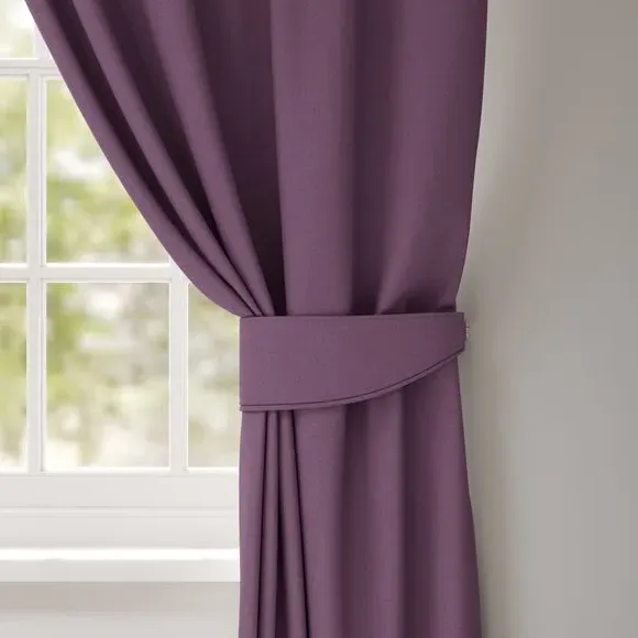 Fire Retardant Curtain Tieback - Plum, Fabric