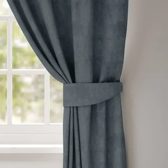 Fire Retardant Curtain Tieback - Storm, Velour