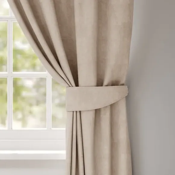 Fire Retardant Curtain Tieback - Taupe, Velour