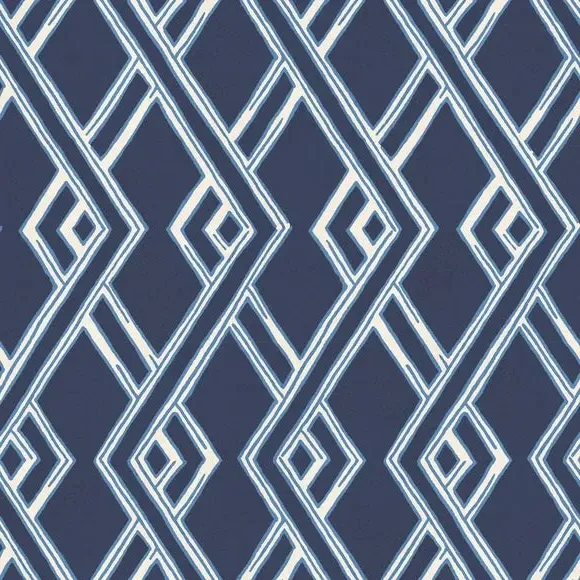 Fire Retardant Cushion Cover - Blue, Geometric