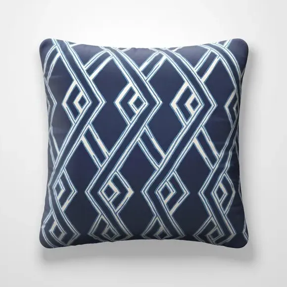 Fire Retardant Cushion Cover - Blue, Geometric