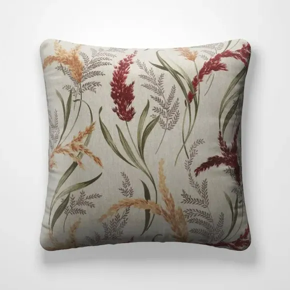 Fire Retardant Cushion Cover - Garnet, Floral