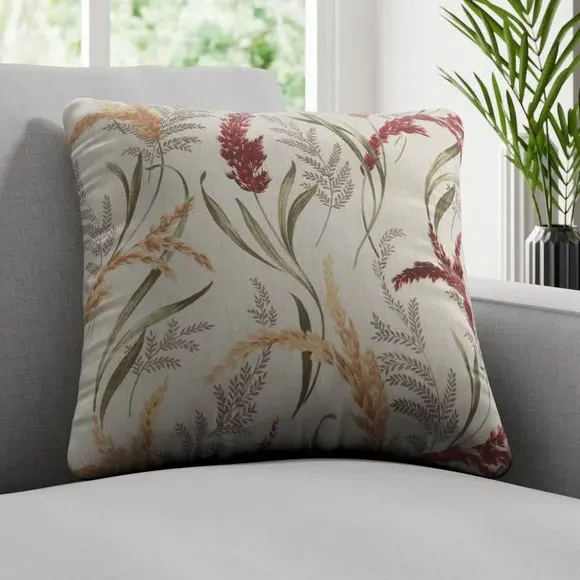 Fire Retardant Cushion Cover - Garnet, Floral image