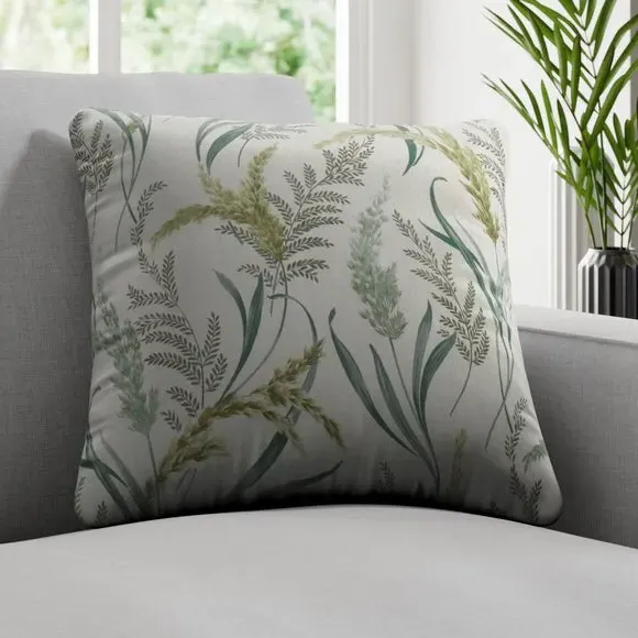 Fire Retardant Cushion Cover - Jade, Floral