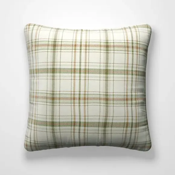 Fire Retardant Cushion Cover - Moss, Checked