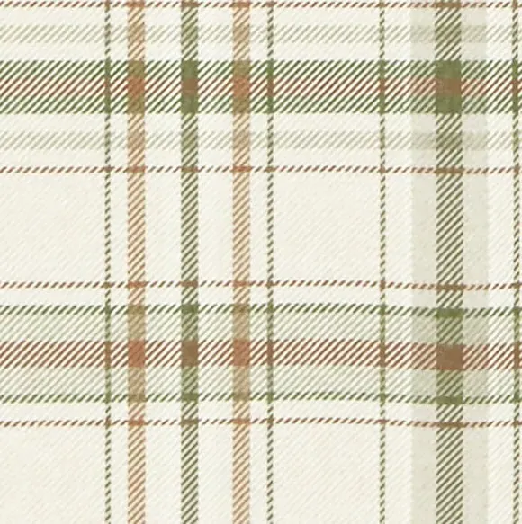 Fire Retardant Cushion Cover - Moss, Checked