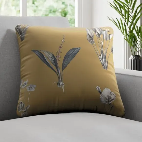 Fire Retardant Cushion Cover - Ochre