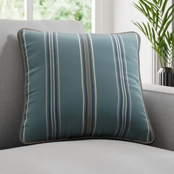 Fire Retardant Cushion Cover - Peacock, Striped