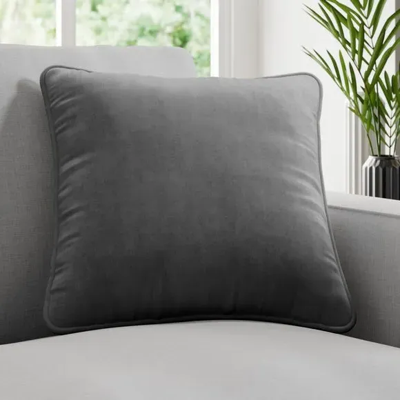 Fire Retardant Cushion Cover - Pewter, Velour