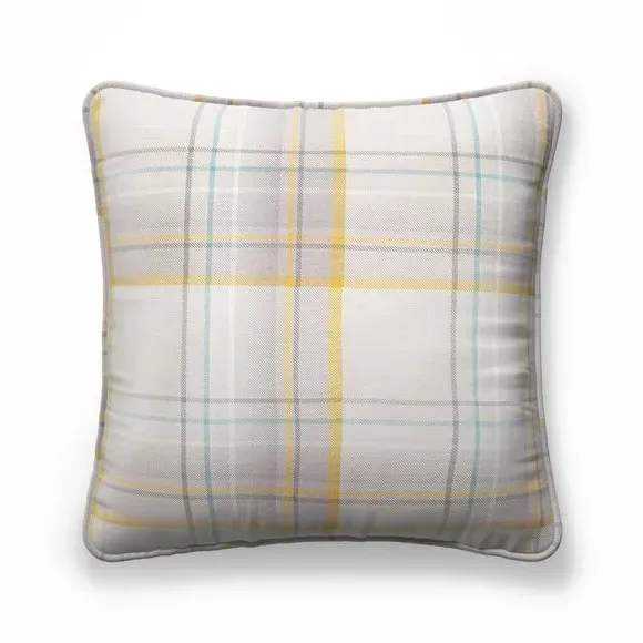 Fire Retardant Cushion Cover - Slate, Checked