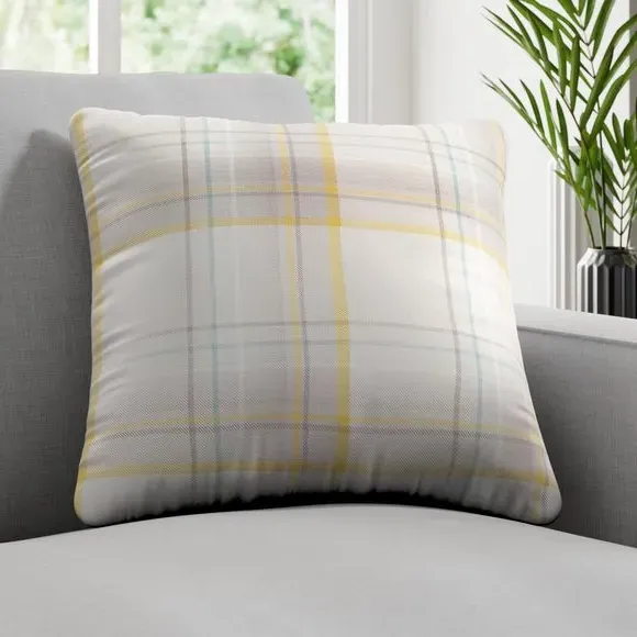 Fire Retardant Cushion Cover - Slate, Checked image