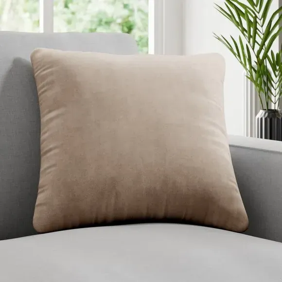 Fire Retardant Cushion Cover - Taupe, Velour