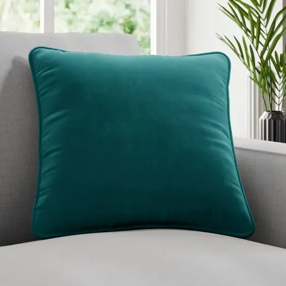 Fire Retardant Cushion Cover - Teal, Velour