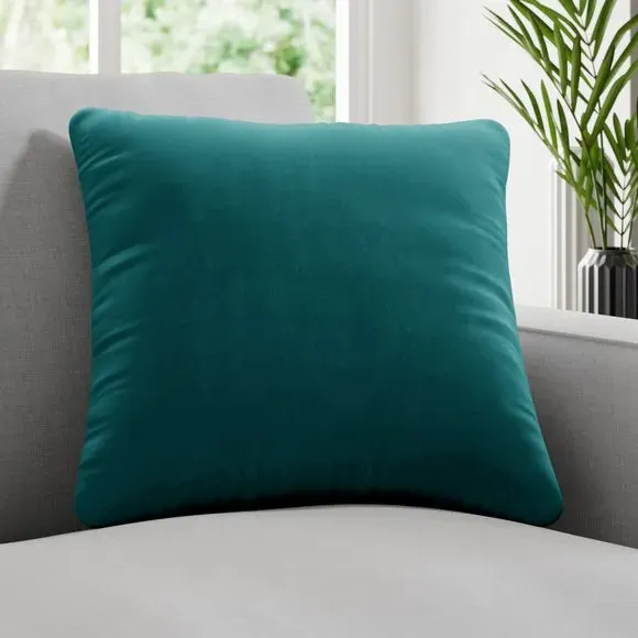 Fire Retardant Cushion Cover - Teal, Velour