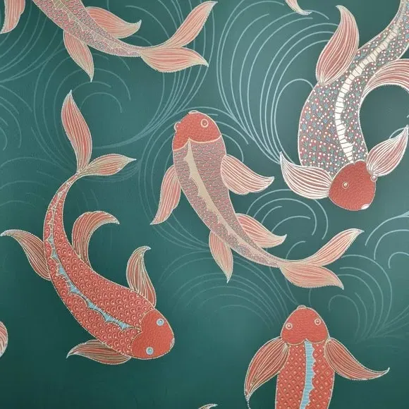 Fish Pattern Wallpaper - Peacock, Paper