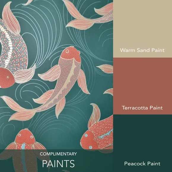 Fish Pattern Wallpaper - Peacock, Paper