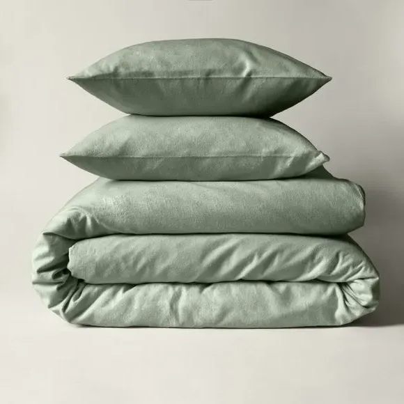 Fitted Bed Sheet - Sage, Brushed Cotton