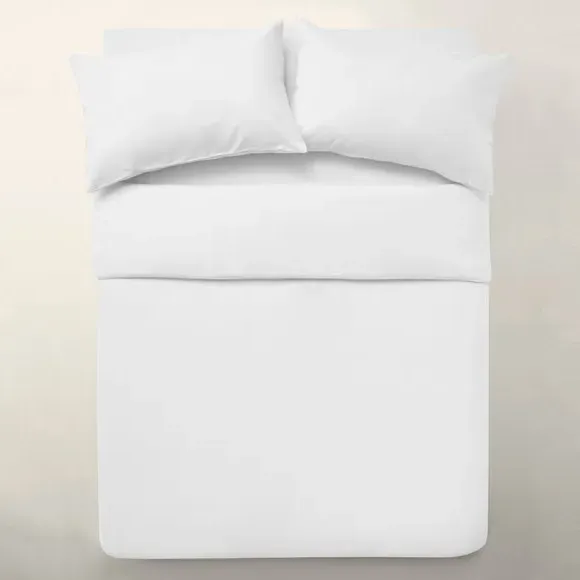 Fitted Bed Sheet - White, Brushed Cotton