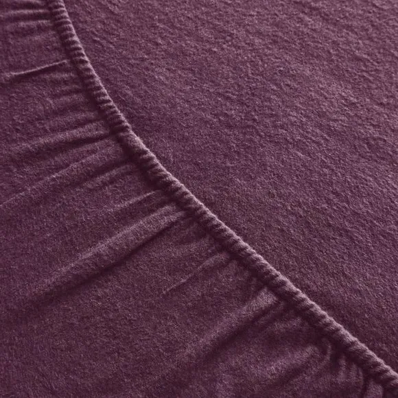 Fitted Sheet Brushed Cotton - Aubergine