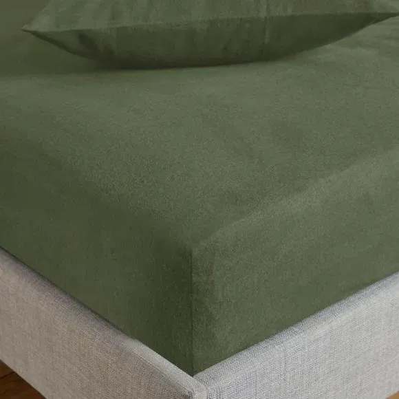 Fitted Sheet Brushed Cotton - Olive