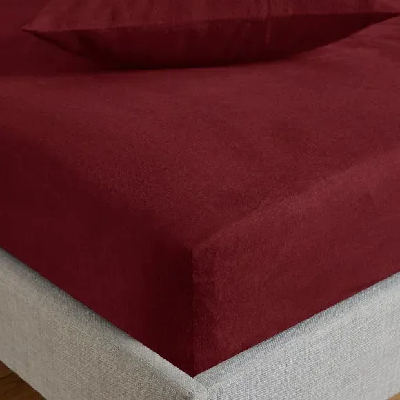 Fitted Sheet Brushed Cotton - Red