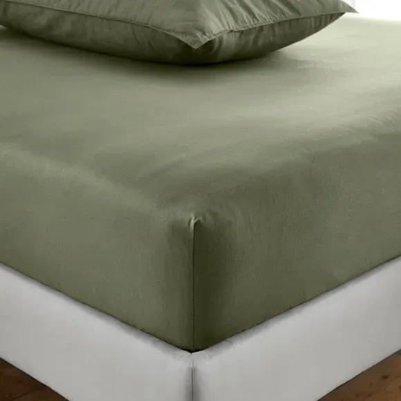 Fitted Sheet with Deep Pockets - Olive, Cotton image