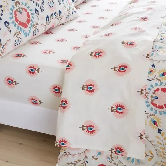 Fitted Sheet with Elastic Edges - Pink, Cotton image