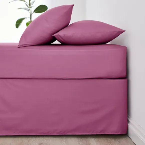 Fitted Valance Non-Iron - Pink, Polycotton
