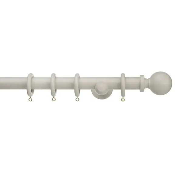 Fixed Curtain Pole with Rings - Grey, Wood image