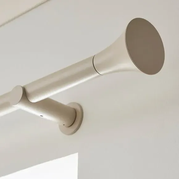 Fixed Curtain Pole with Rings - Sandstone, Metal