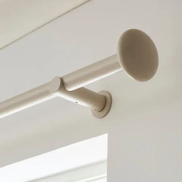 Fixed Curtain Pole with Rings - Sandstone, Metal