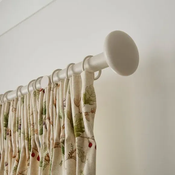 Fixed Curtain Pole with Rings - Sandstone, Metal