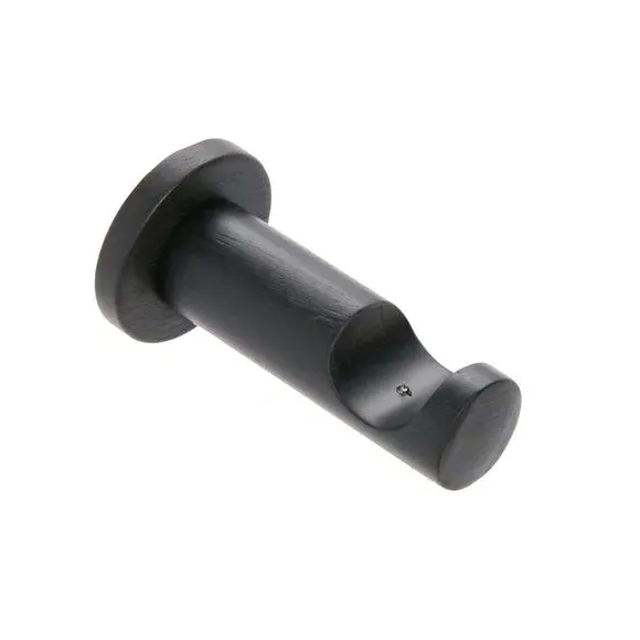 Fixed Eyelet Curtain Pole - Black, Wood