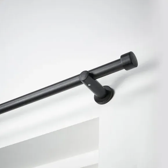 Fixed Eyelet Curtain Pole - Black, Wood image