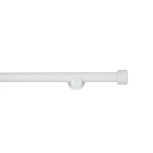 Fixed Eyelet Curtain Pole - White, Wood