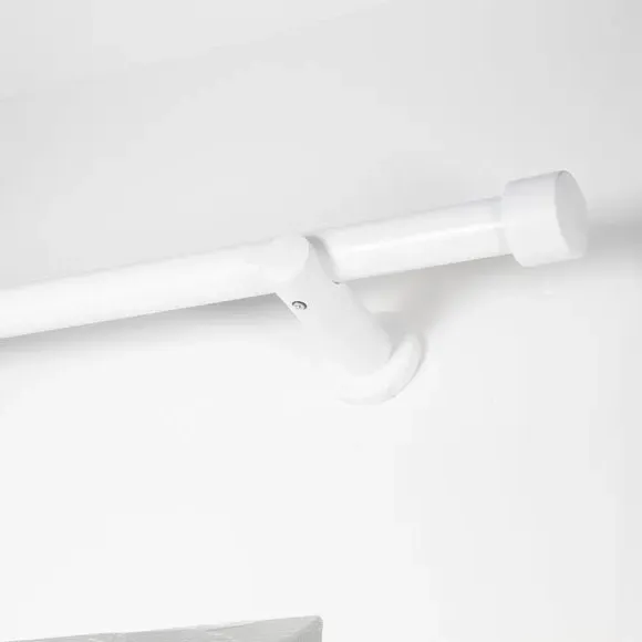 Fixed Eyelet Curtain Pole - White, Wood