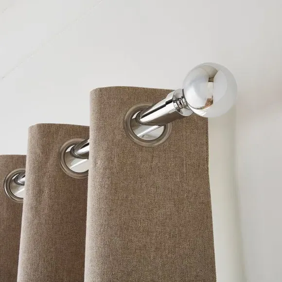 Fixed Metal Curtain Pole - Chrome