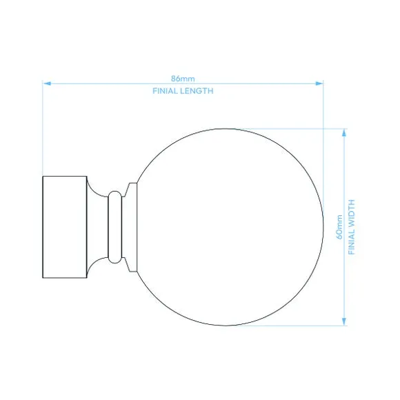 Fixed Metal Curtain Pole - Chrome