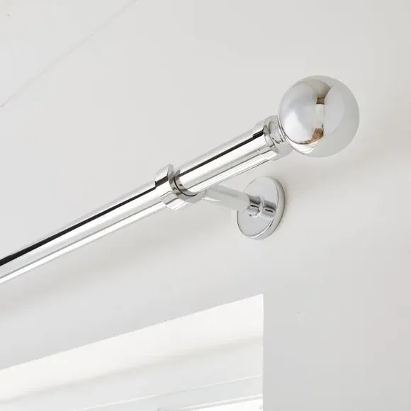 Fixed Metal Curtain Pole - Chrome image