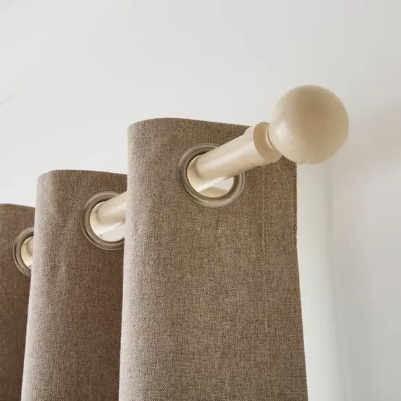 Fixed Metal Curtain Pole - Natural