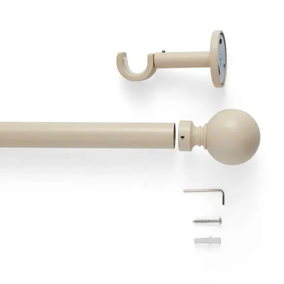 Fixed Metal Curtain Pole - Natural