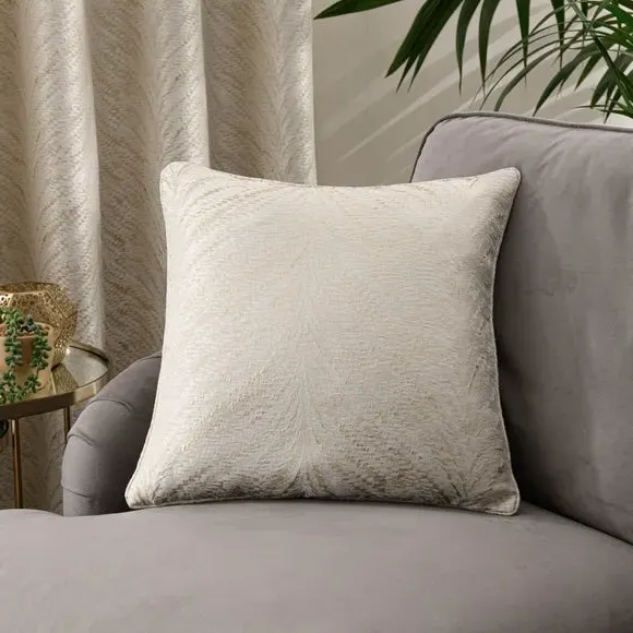 Flame Cushion with Feather Design - Natural image