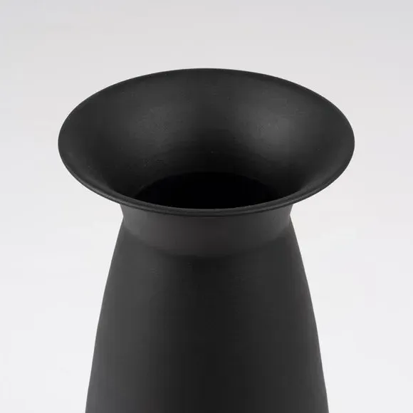 Flared Vase - Black, Metal