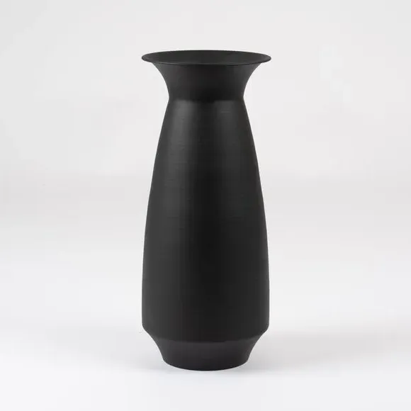 Flared Vase - Black, Metal