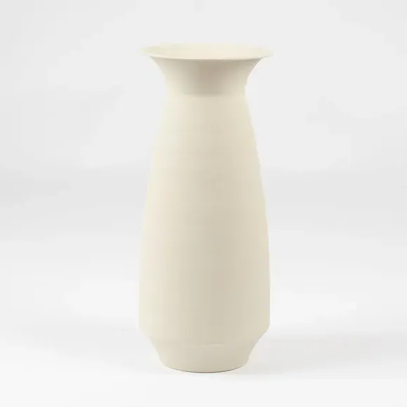 Flared Vase - Cream, Metal