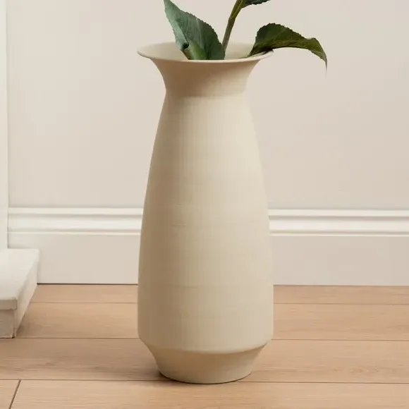 Flared Vase - Cream, Metal