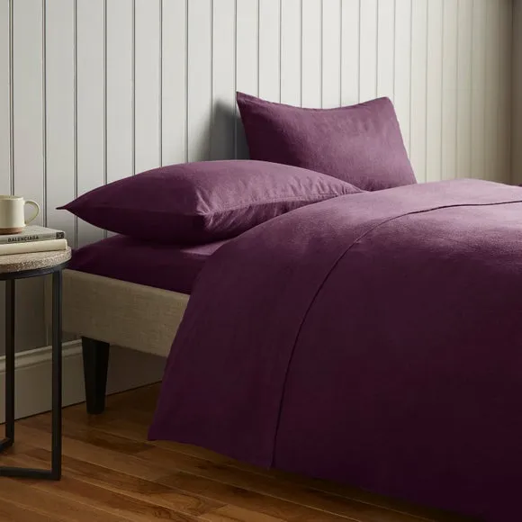 Flat Sheet Brushed Cotton - Aubergine image