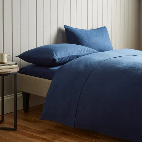 Flat Sheet Brushed Cotton - Navy