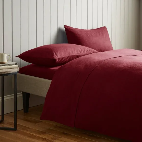 Flat Sheet Brushed Cotton - Red